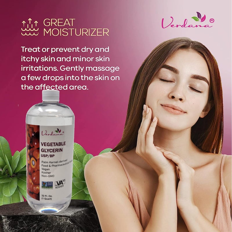Verdana Vegetable Glycerin â€“ USP, Food, Cosmetic Grade - Palm-Derived, No Soy Involved â€“ Glycerine for Cosmetic & Personal Care and Skin, Hair & Other Formulations â€“ Non-GMO, Vegan â€“ 32 fl oz - Image 2