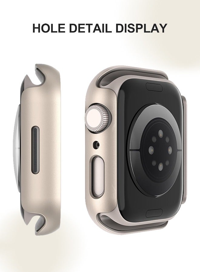 Apple Watch Series 10 46mm Case Cover, Slim Guard Bumper Full Coverage Hard PC Protective Cover HD Ultra Thin Cover for iWatch 10 46mm, Starlight - Image 5