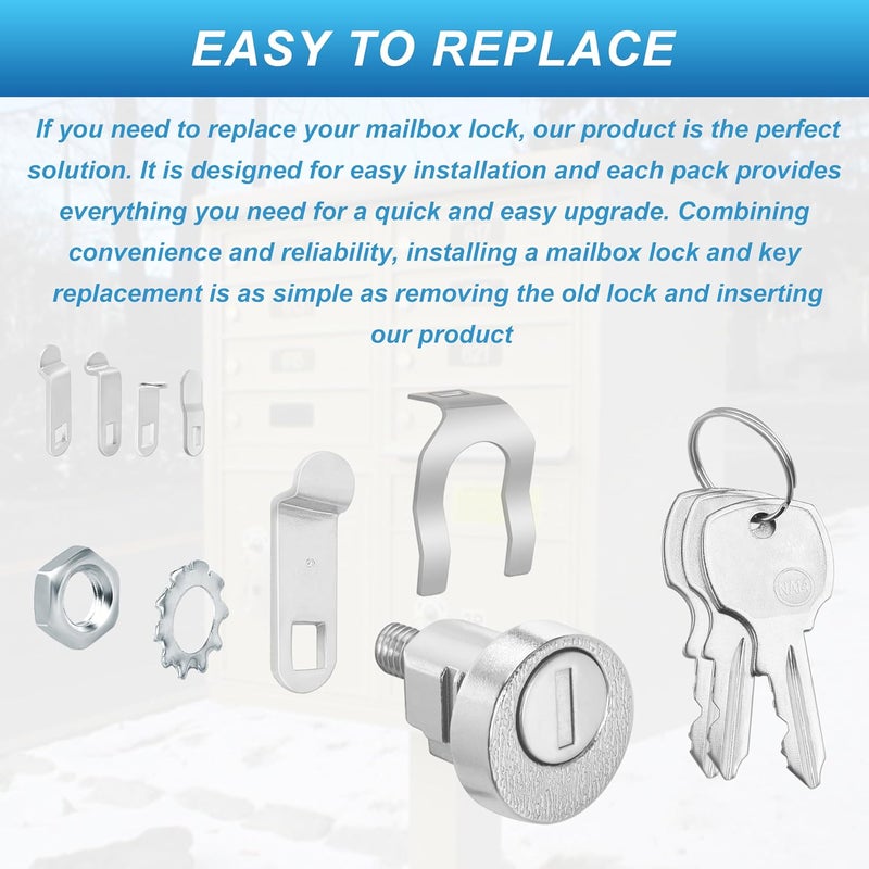 ascavs L 1172c Mailbox Key Lock Replacement for USPS National Mailbox C9100 (Lock with 3-Keys) - Image 4