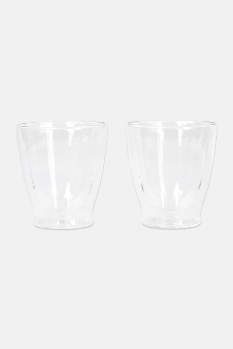 Bombay 2 Pcs Double Wall Insulated Multi Purpose Cups 300ml, Transparent - Image 1