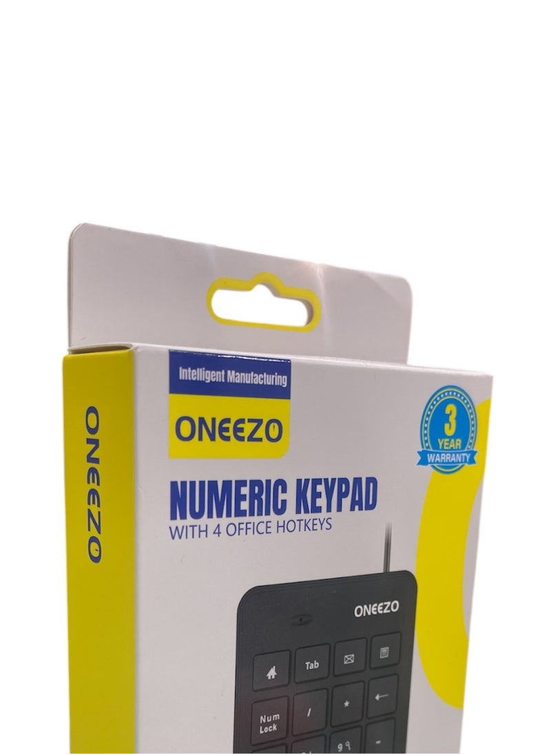 Generic Oneezo Wired USB 23 Keys Numeric Slim Mini Number Keypad With 4 Office Hotkeys  - Image 3