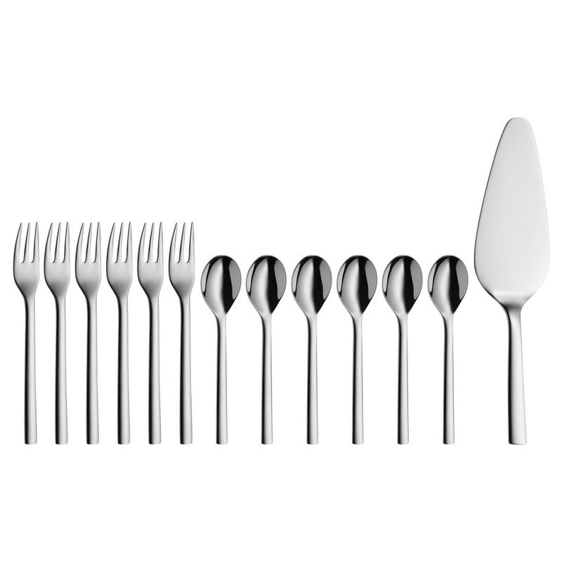 WMF 1291376040 Fruit Knife and Fork Set of 13 for 6 People Nuova Cromargan Stainless Steel Polished Silver 253 x 125 x 3 cm