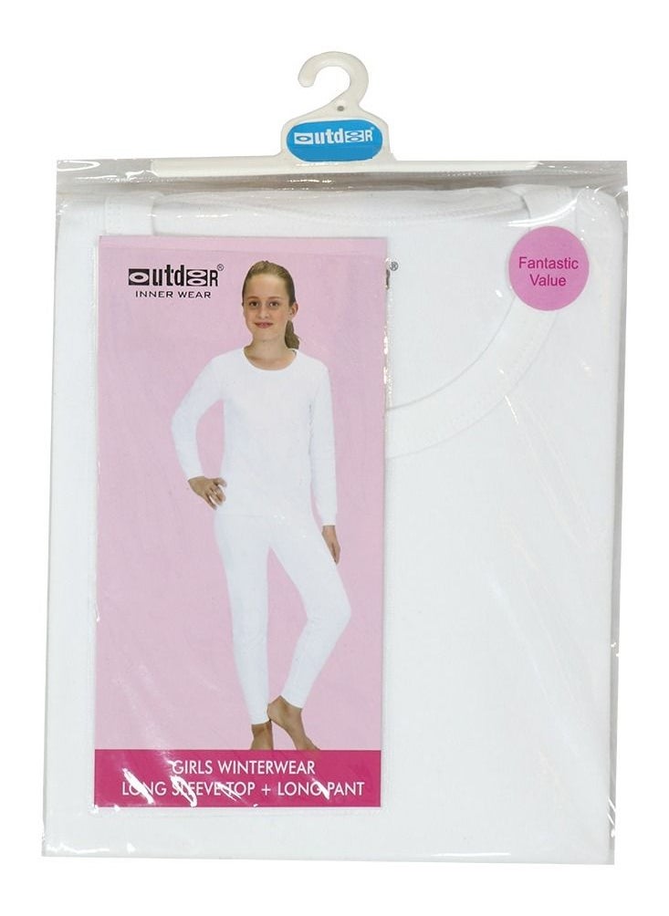 Outdoor - Girls Cotton Interlock Thermal Full Body 2pc Set - Image 1