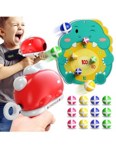 XICEN Dinosaur Dart Board Toy Kids Target Game Dino Gun Shooting Toy with 12 Sticky Balls Indoor Outdoor Competitive Games Birthday Gifts For Children  - Image 1