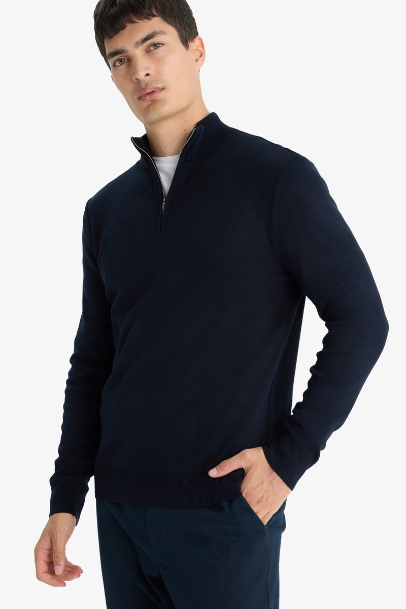 DeFacto Blue Man Knitwear Pullover Casual - Image 1