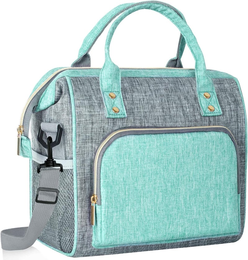 IDEATECH Large Insulated Lunch Bag for Women -12L Adult Lunch Box Wide Opening with Shoulder Strap - Leakproof Cooler Tote Bag for Office Work, Picnic & Travel, Cute Gifts for Women, Mom (Teal) - Image 1