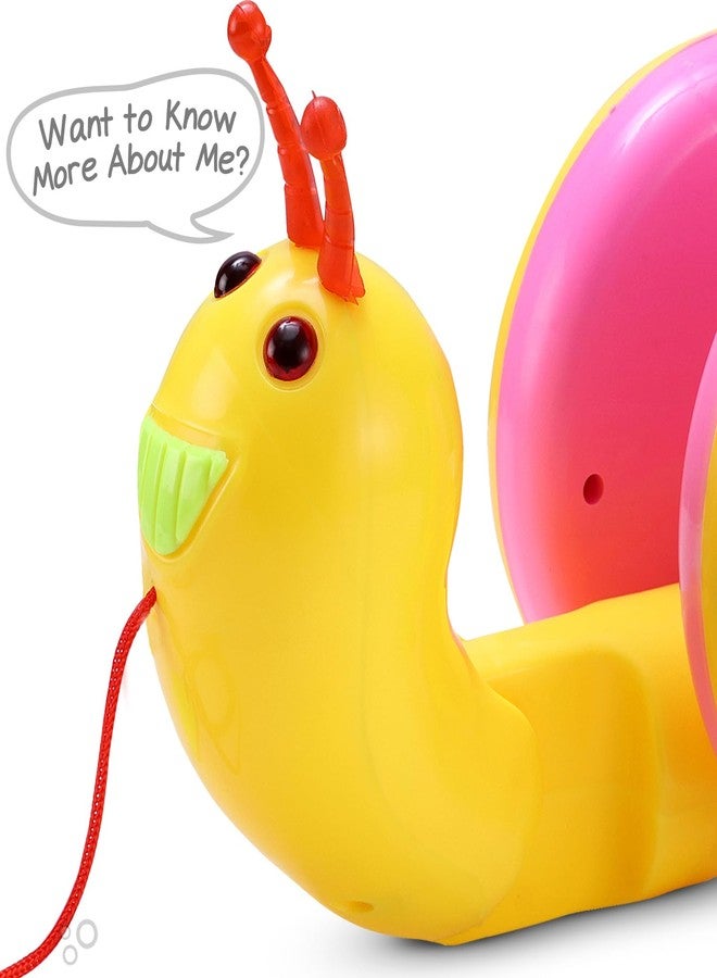 FIRSTCRY INTELLISKILLS Intelliskills Premium Jumbo Pull Along Snail Toy for Toddlers,Pulling Toys for Kids with Rattle Sound,Pull String Toy for 3+Years Old, Motor Skill Development & Early Walking,Birthday Gift (Yellow) - Image 2