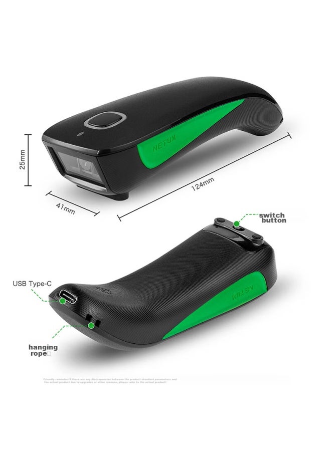 Nteumm Wireless 1d Bluetooth Scanner Gun, Supermarket Cashier Express Delivery Gun, Yundao Scanner, Barcode Universal Scanner Gun C740 - Image 5
