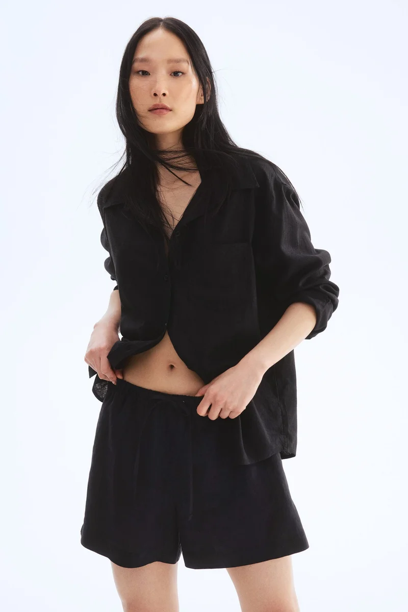 H&M Linen drawstring shorts