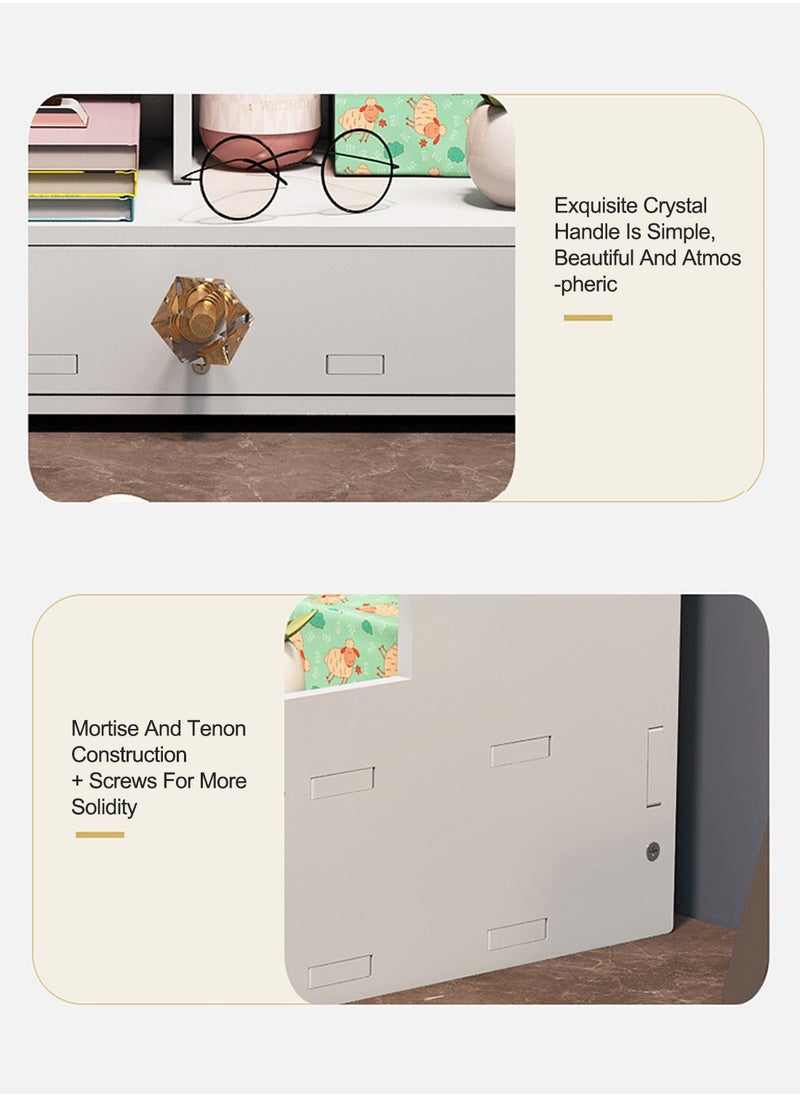 Kidle - Pen Holder Desktop Stationary Organizer with Drawer DIY White Pencil Holder Desk Tidy  Art Supply Organizer for Home Office and School - Image 1