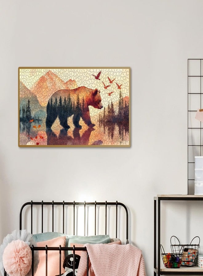 VAIIEYO Bear Puzzles for Adults 1000 Pieces - Bear Forest Mountain, Extra Large Jigsaw Puzzles Animal, Fun & Challenging Puzzles, Family Time, Great Gift Idea, Wall Decor, Finished Size 31.5 x 16.4in - Image 2