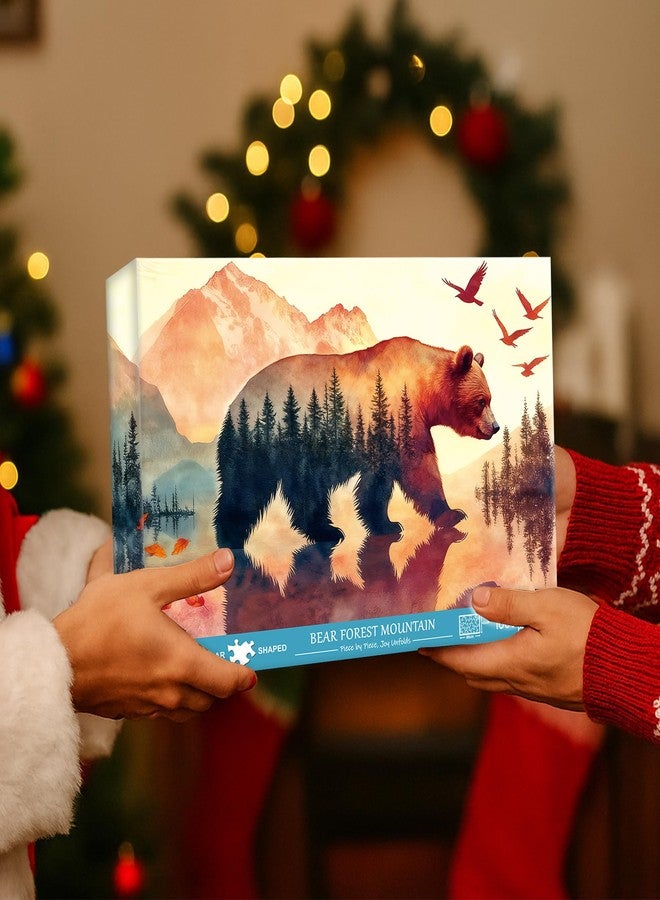 VAIIEYO Bear Puzzles for Adults 1000 Pieces - Bear Forest Mountain, Extra Large Jigsaw Puzzles Animal, Fun & Challenging Puzzles, Family Time, Great Gift Idea, Wall Decor, Finished Size 31.5 x 16.4in - Image 4