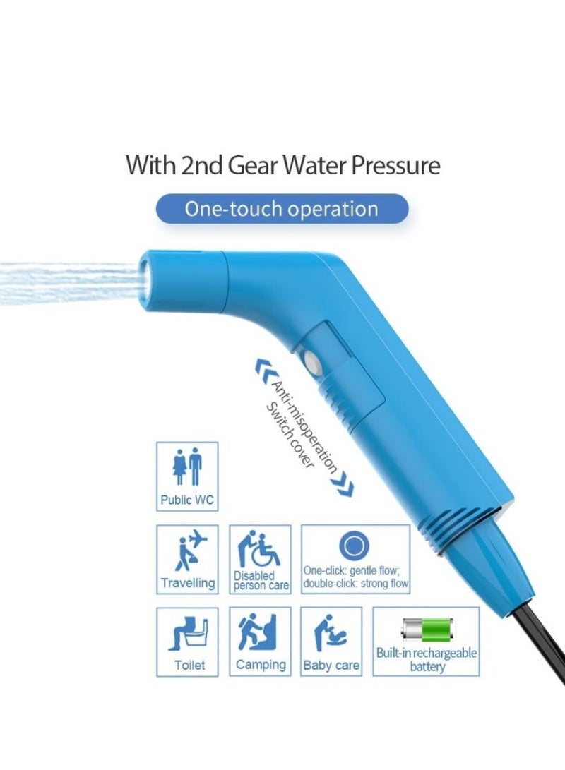BlueFire Rechargeable Portable Bidet for Travel - 2.3L Handheld Water Sprayer with 2-Speed Flow, 800mAh Battery, 1.2M Hose & Carrying Bag | Personal Hygiene Shattaf for Camping, Home, Baby & Elder Care - Image 2