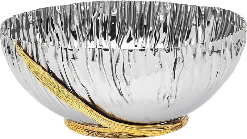 Gold Leaf Salad Soup Serving Bowl  11