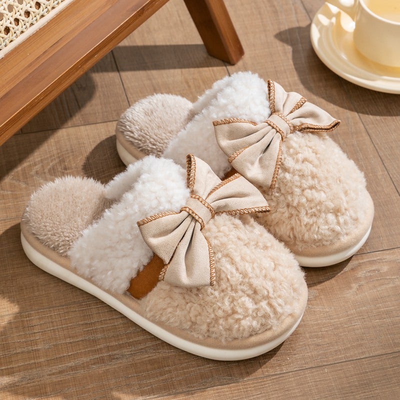 Cute Couples Autumn-Winter Cotton Slippers 1005 Rim-Khaki