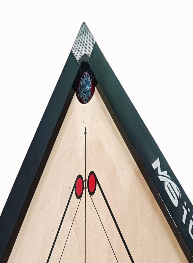 MS 10 Board for Adults, Full Size, Smooth Surface, Gloss Finish Board, 2 inch Border with Wooden Coins Striker and Magic boric Powder, Professional Carrom Board (Cut Pocket) (33nich Cut Pocket) - Image 3