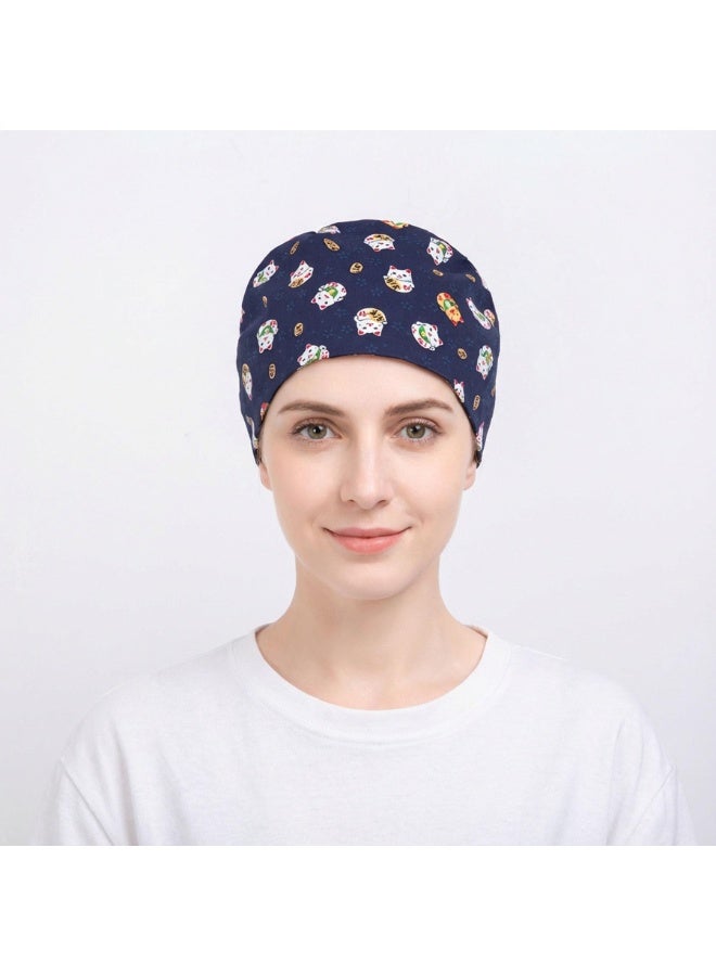 Women's Cotton Surgical Headwear, Adjustable Scrub Cap with Cartoon Print - Image 3
