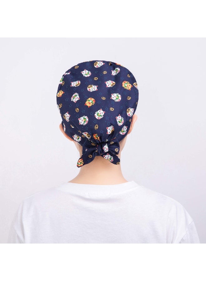 Women's Cotton Surgical Headwear, Adjustable Scrub Cap with Cartoon Print - Image 4
