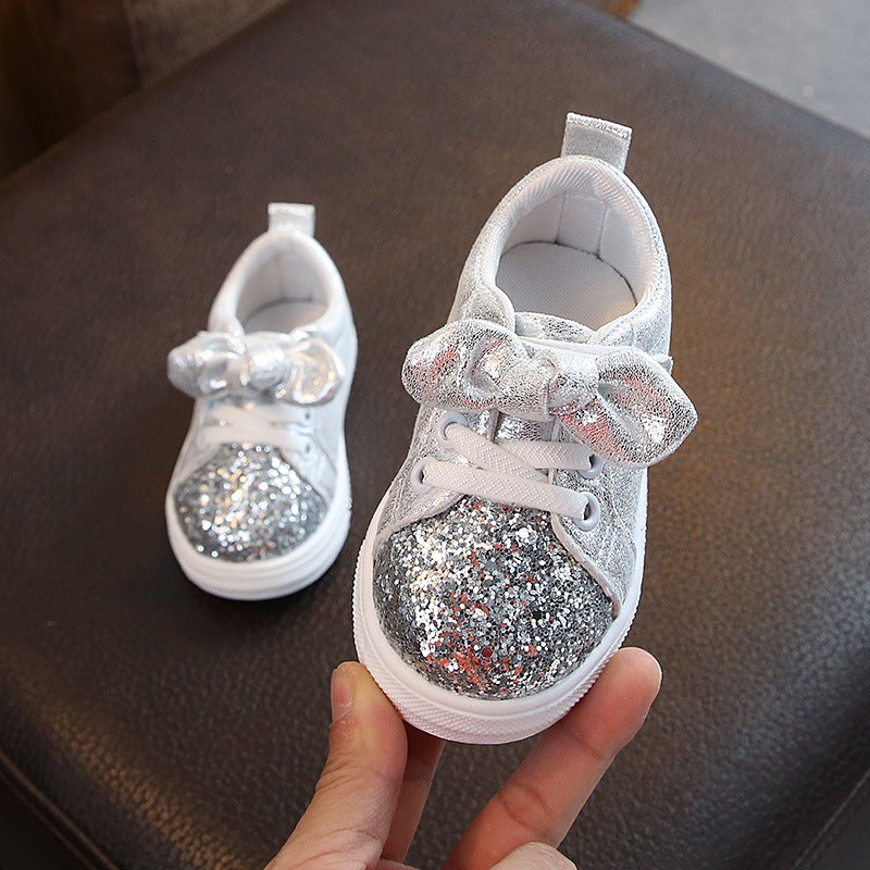 Dropshipping Spring & Fall Kidsren'S Shoes Kidsren'S Shoes Bow Girls Sequined Casual Shoes Pure Color Korean Style Baby Shoes Trendy Kidsren'S Shoes - Image 5