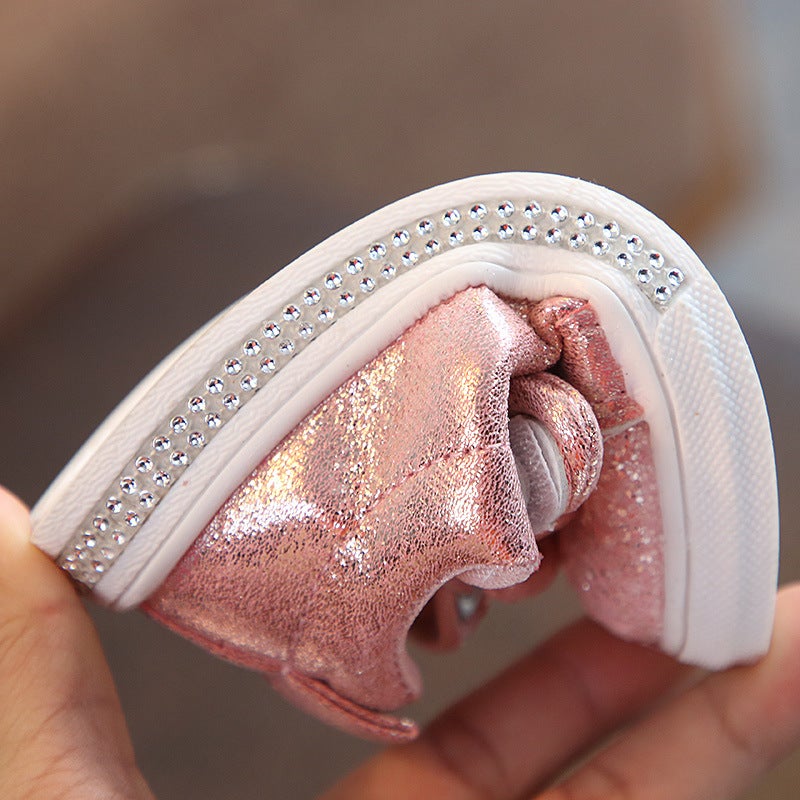 Dropshipping Spring & Fall Kidsren'S Shoes Kidsren'S Shoes Bow Girls Sequined Casual Shoes Pure Color Korean Style Baby Shoes Trendy Kidsren'S Shoes - Image 3