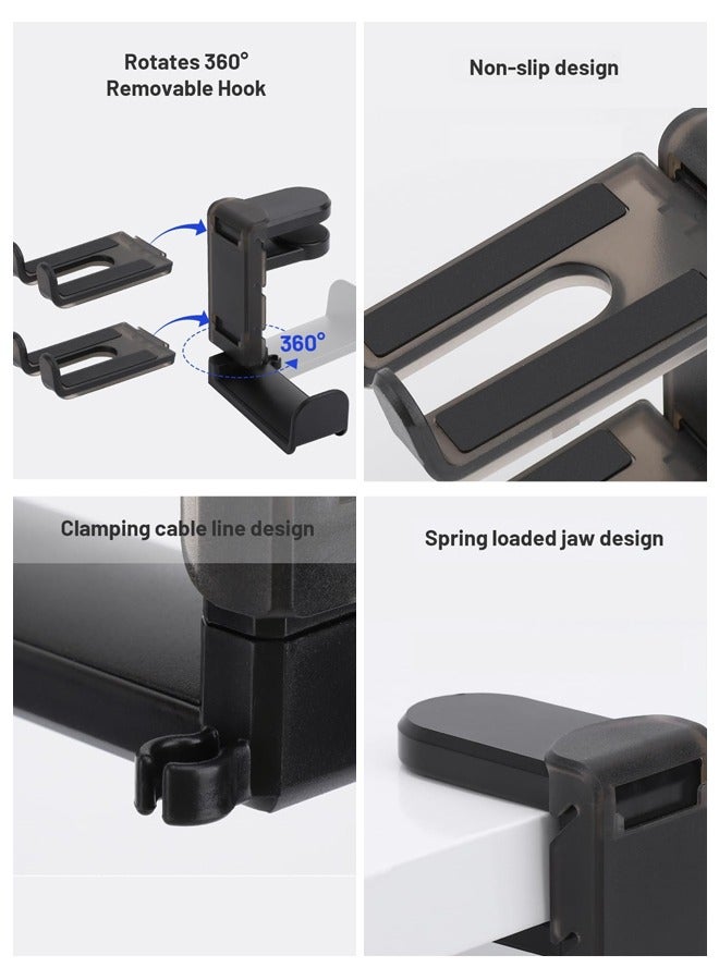 Clip-On Headphone Stand | Desktop Hanging Headset Holder | No Drilling Required, Space-Saving, Durable Design for Gaming & Office Use  - Image 3