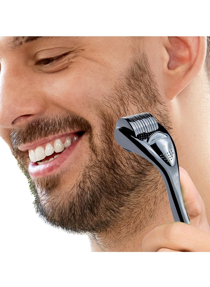 Excefore Derma Roller for Face Body Beard Hair Growth, 3 Pcs Beard Roller for Face Body Hair Skin, Facial Skin Care Tools for Men Women Home Use (#0.5mm, Black+Purple+Red) - Image 4