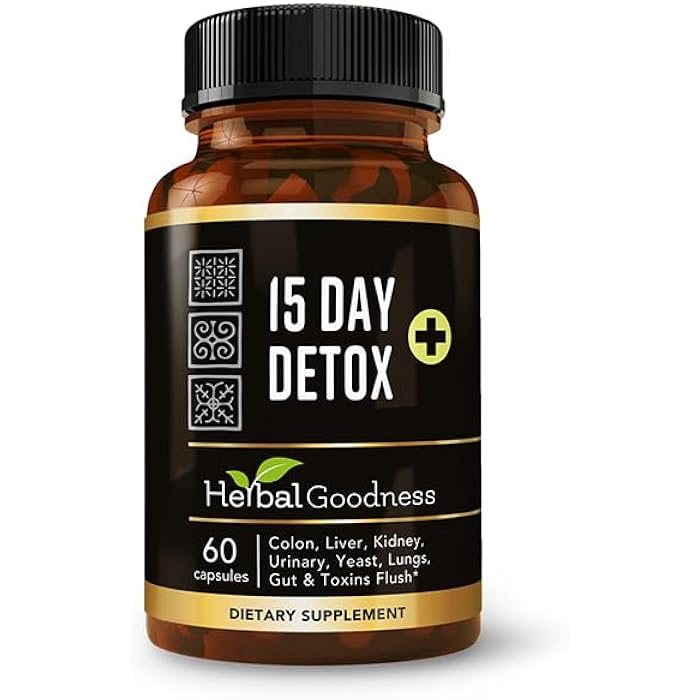Herbal Goodness 15 Day Detox Capsules (60caps) - Natural Body Detox, Colon Cleanse Support, Gut Health Detox Supplement, Liver and Kidney Support | Non GMO, Gluten Free, Vegan-Friendly - Made in USA - Image 1
