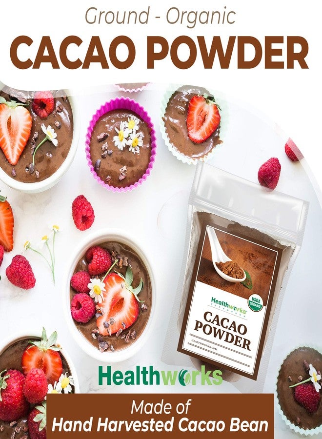 Healthworks Cacao Powder (16 Ounces / 1 Pound) | Cocoa Chocolate Substitute | Certified Organic | Sugar-Free, Keto, Vegan & Non-GMO | Peruvian Bean/Nut Origin | Antioxidant Superfood - Image 3