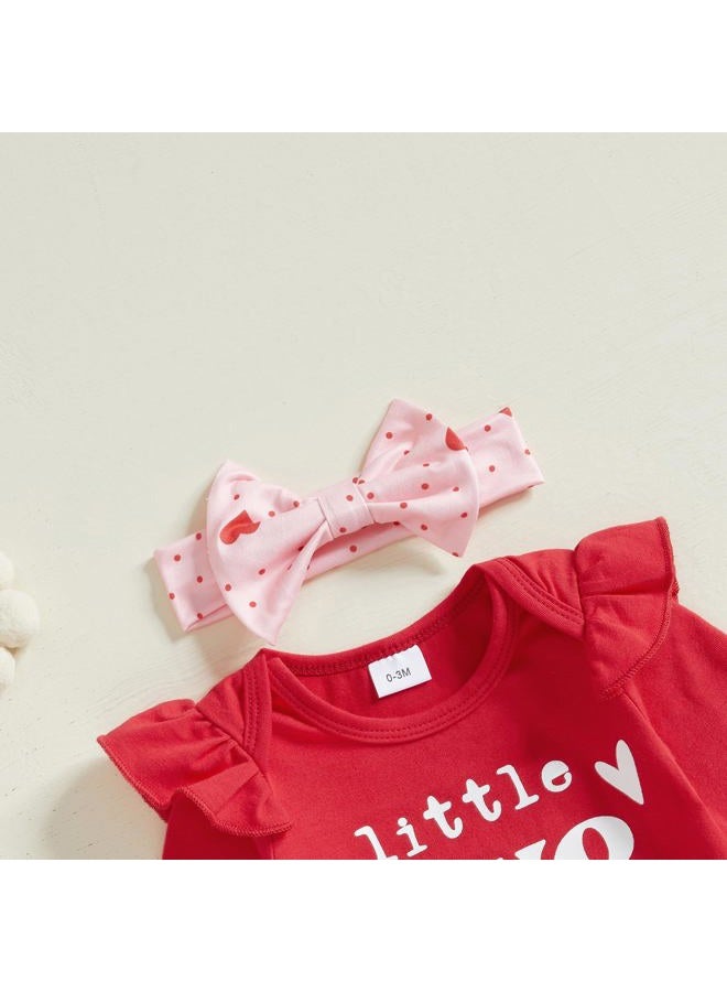 BeQeuewll Baby Girl 1st Birthday Outfit Short Sleeve One Romper+Bloomers Tutu Skirt+ Headband+Socks 4Pcs Baby Birthday Dress, Little Love, 9-12 months - Image 5