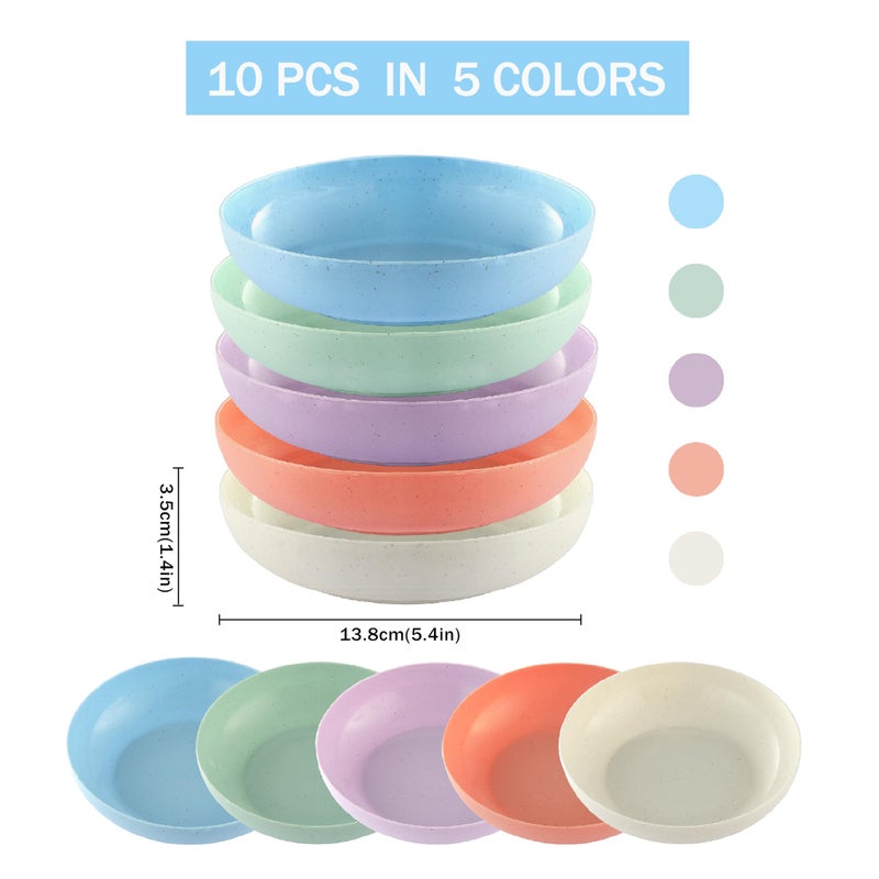 OLULU 10 Pack Cat Bowls, Whisker Friendly Kitten Dishes, Durable Wheat Straw Cat Food Bowls for Indoor Outdoor Cats - Image 2