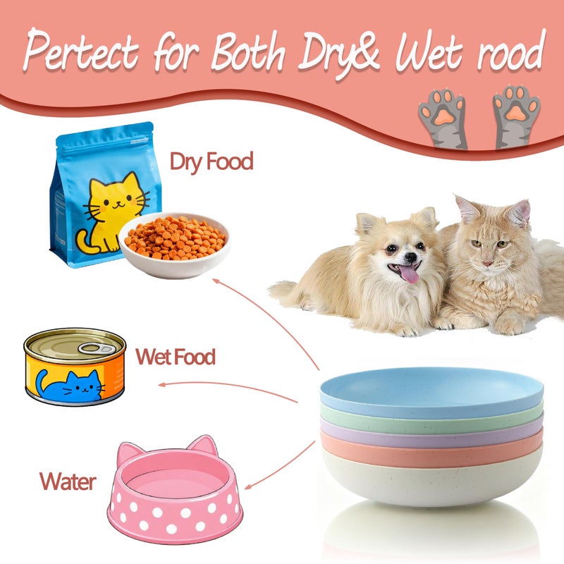 OLULU 10 Pack Cat Bowls, Whisker Friendly Kitten Dishes, Durable Wheat Straw Cat Food Bowls for Indoor Outdoor Cats - Image 4