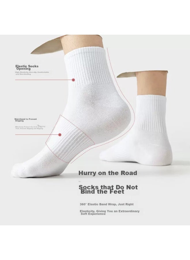 Cotton Thirteen Mianshisan Zhuji Men's Mid-calf Socks, Autumn And Winter Men's Socks, Business Solid Color, Trendy Long Tube Sports Socks, 8 Pairs - Image 2