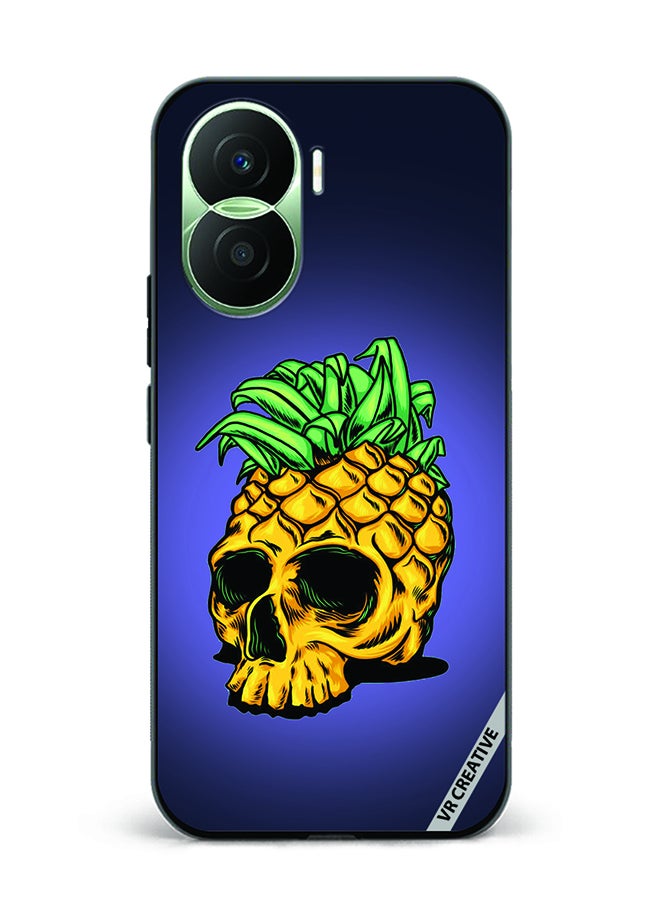 VR CREATIVE Protective Case Cover For Honor Play7T Pro Pineapple Skull Design Multicolour - Image 1