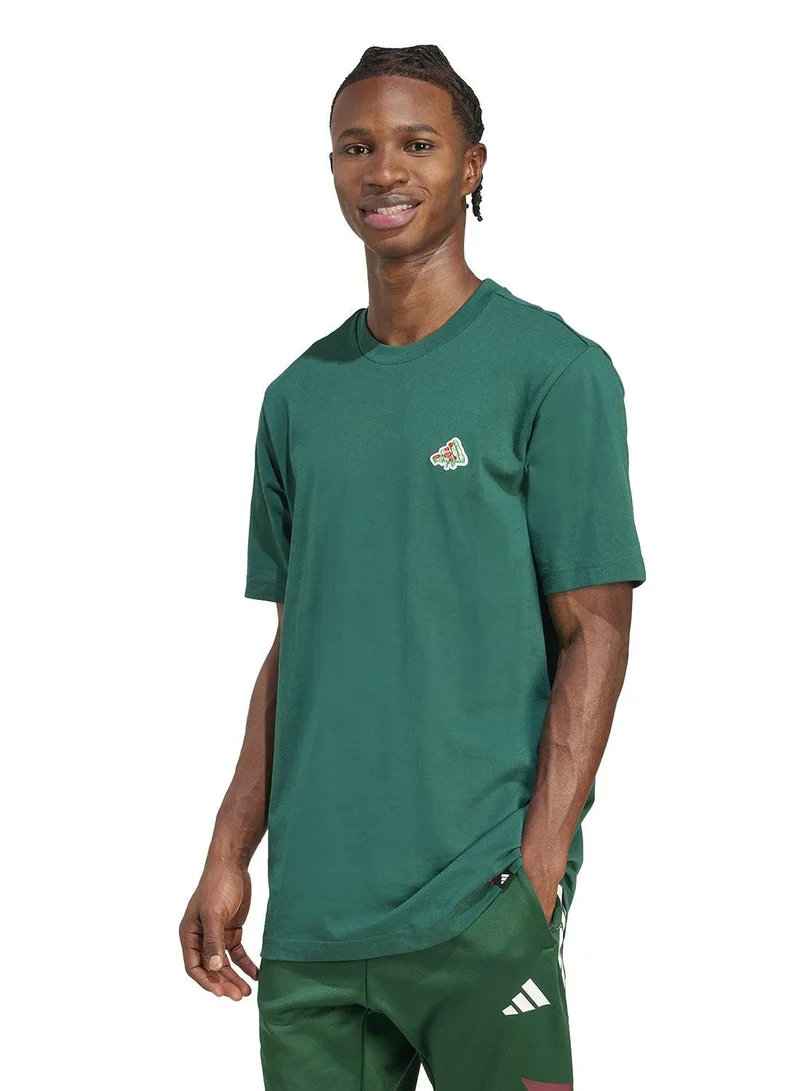 adidas تيشيرت تدريب     أخضر للرجال مقاس