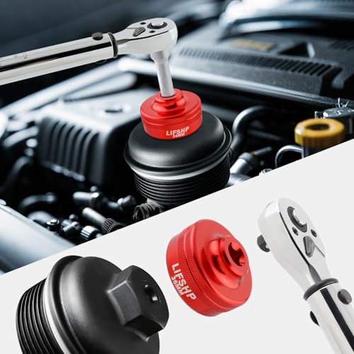 LIFSHP 36mm Oil Filter Socket, Oil Filter Removal Tool For Ford F250,BMW,Mini,Volvo,VW,Porsche Vehicles-Car Accessories-Red - Image 3