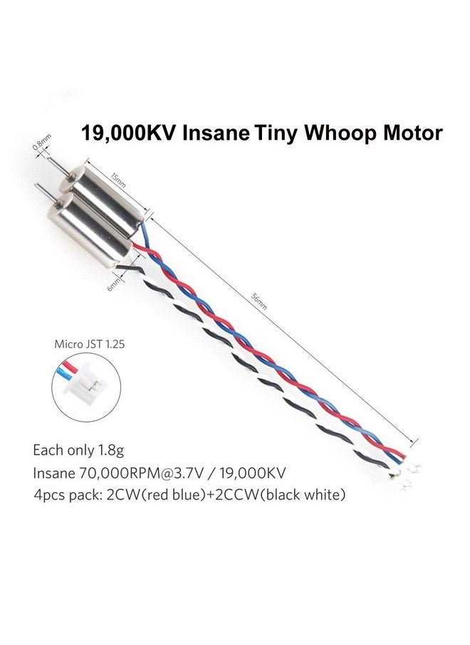 Crazepony 4 قطع محرك 6X15 مم (سرعة: مجنونة) 19000 كيلو فولت لشفرة Inductrix Tiny Whoop Micro Jst 1.25 Plug  - Image 3