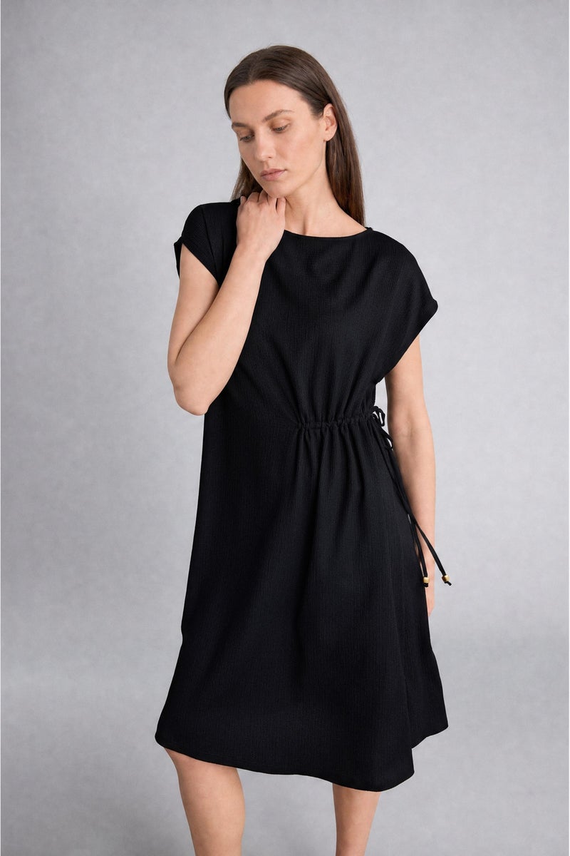 DeFacto Black Woman Regular Fit Round Collar Dress Casual - Image 3