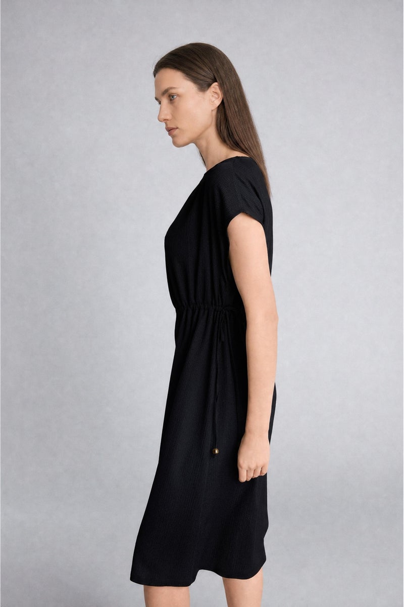 DeFacto Black Woman Regular Fit Round Collar Dress Casual - Image 4