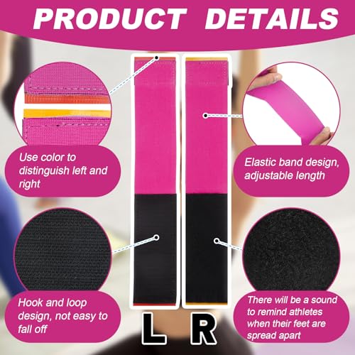 Shappy 2 Pairs Gymnastics Sticky Toes Tumbling Equipment, Cheer Coach Essentials, Back Handspring Helper for Stunt Coach, Athlete Adjustable Bands, Help Training Back Flip Tuck(Pink) - Image 4