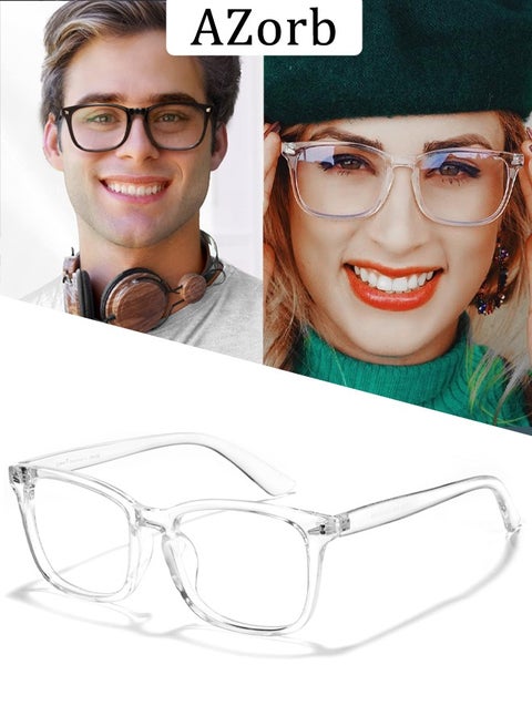 نظارات طبية حماية من الأشعة الزرقاء وإطاراتها الخفيفة للكمبيوتر قيمنق والهواتف الجوال للرجال والنساء، نظارات فاشن قيمنق لتصفية الضوء الأزرق وحماية العين من والإرهاقنظارة نسائية  - نظارات طبية