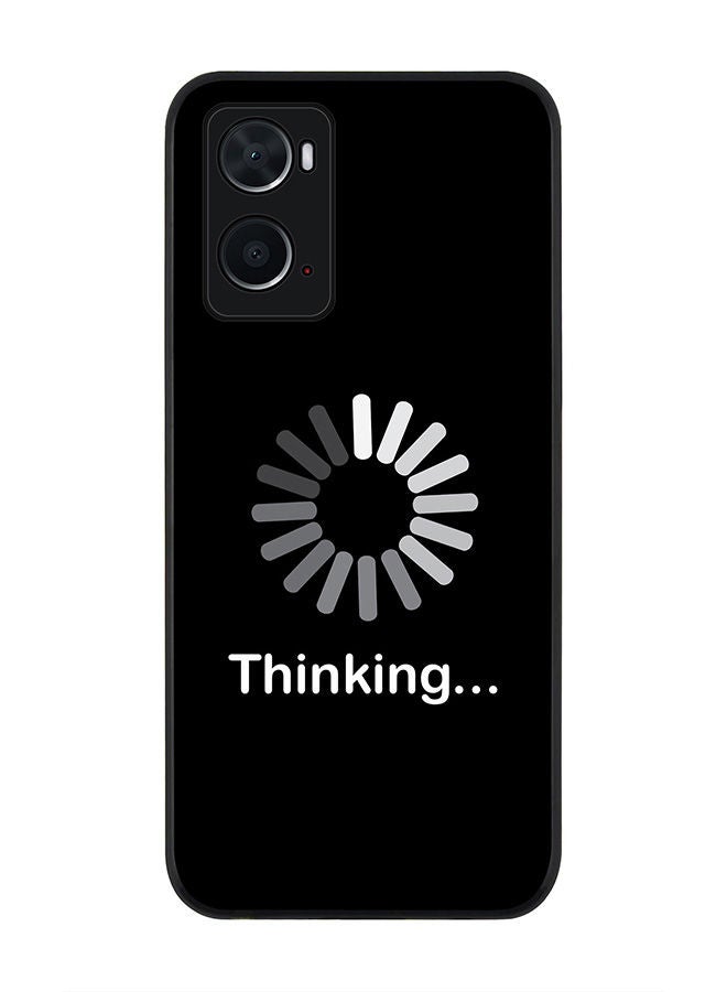 Stylizedd Rugged Black edge case for Oppo A96 4G/A36/A76 Slim fit Soft Case Flexible Rubber Edges Anti Drop TPU Gel Thin Cover - Thinking - Image 1