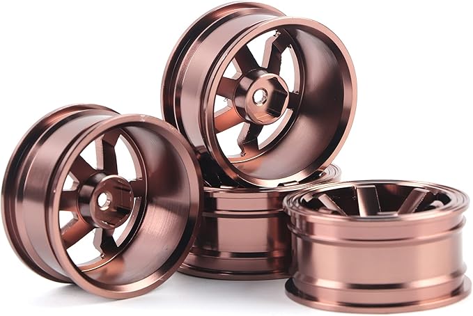 Coffee 4pcs Aluminium Alloy Wheel Hub Set 52mm For 1 10 Scale RC Drift Car - Image 1