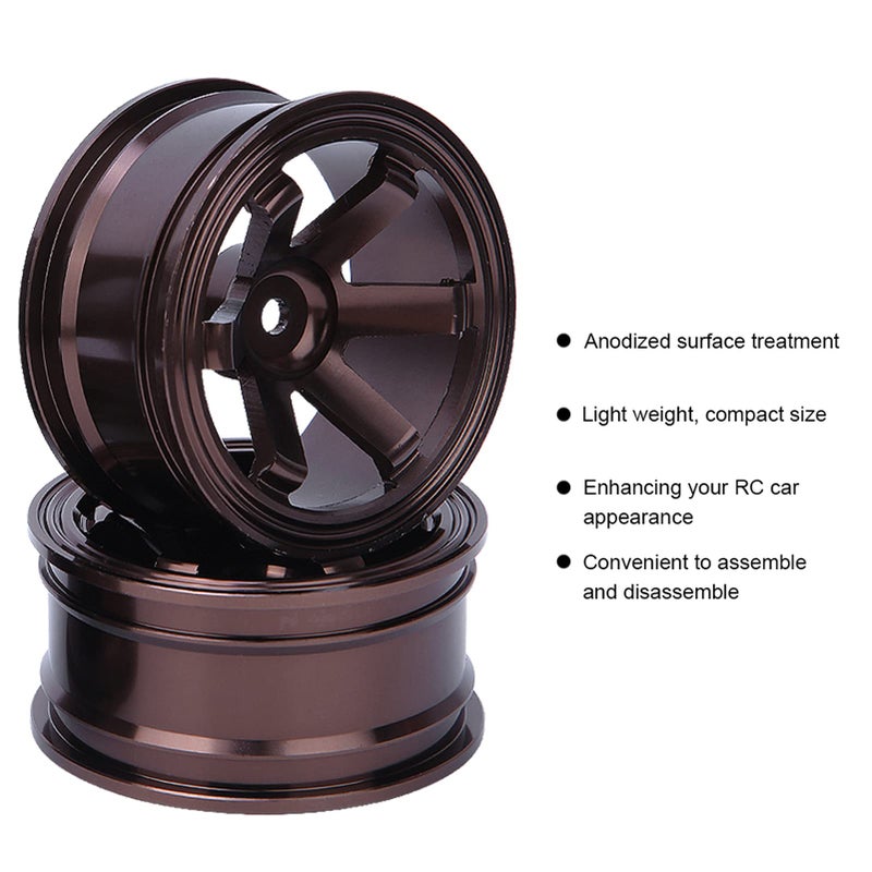 Coffee 4pcs Aluminium Alloy Wheel Hub Set 52mm For 1 10 Scale RC Drift Car - Image 4