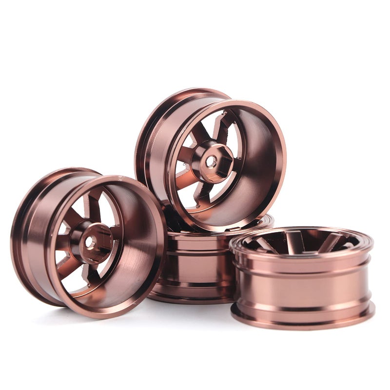 Coffee 4pcs Aluminium Alloy Wheel Hub Set 52mm For 1 10 Scale RC Drift Car - Image 2