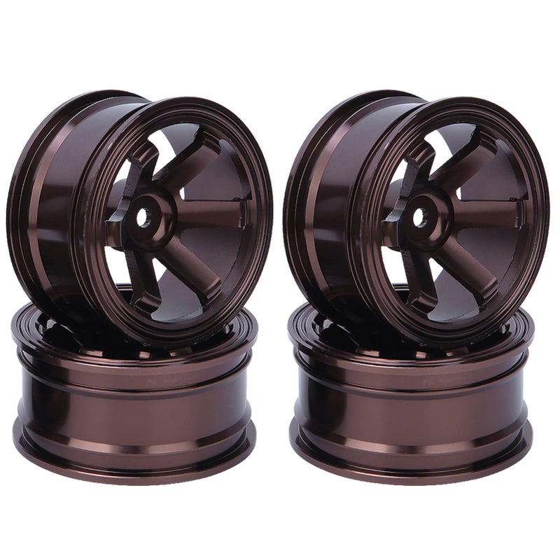 Coffee 4pcs Aluminium Alloy Wheel Hub Set 52mm For 1 10 Scale RC Drift Car - Image 5
