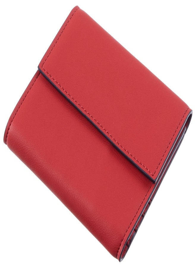 Travelambo RFID Blocking Small Mini Compact Wallet Coin Pouch Holder Trifold Credit Card Holder Pocket Purse for Women (Napa Red) - Image 3