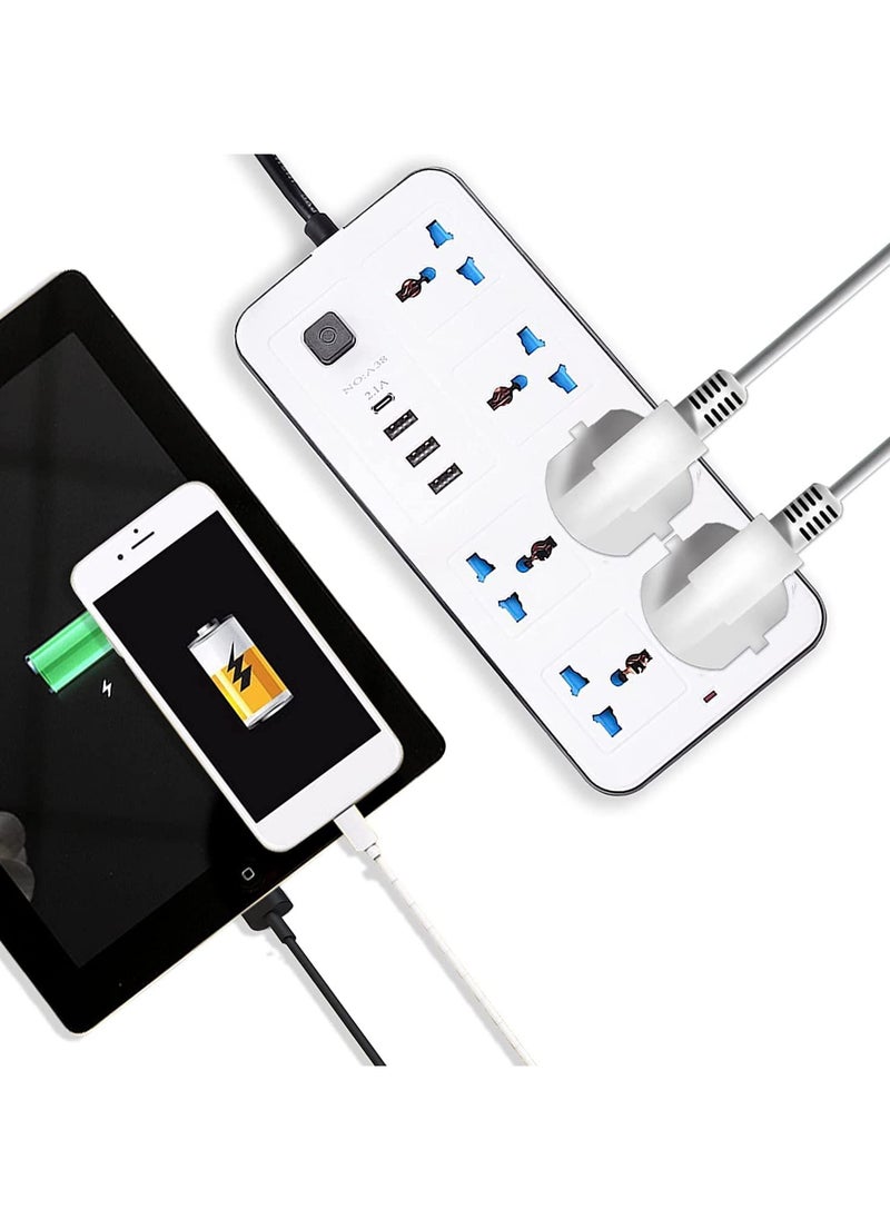 Generic Multipurpose Extension Socket with 6 Surge Protected Socket 2000W 3 Type A Ports and 1 PD Port  - Image 4