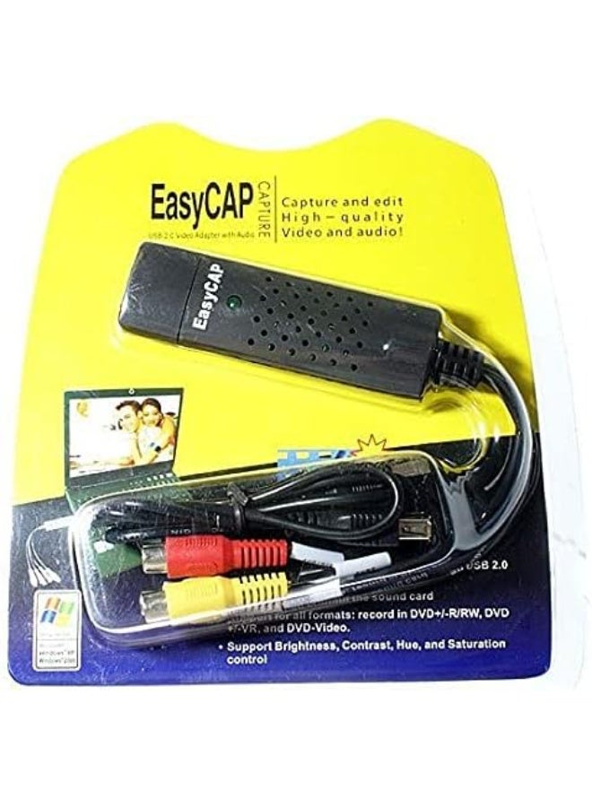 وصلة إيزي كاب EasyCap الشهيرة للعرض والتسجيل من الرسيفر والفيديو والبلاي ستيشن USB 2.0