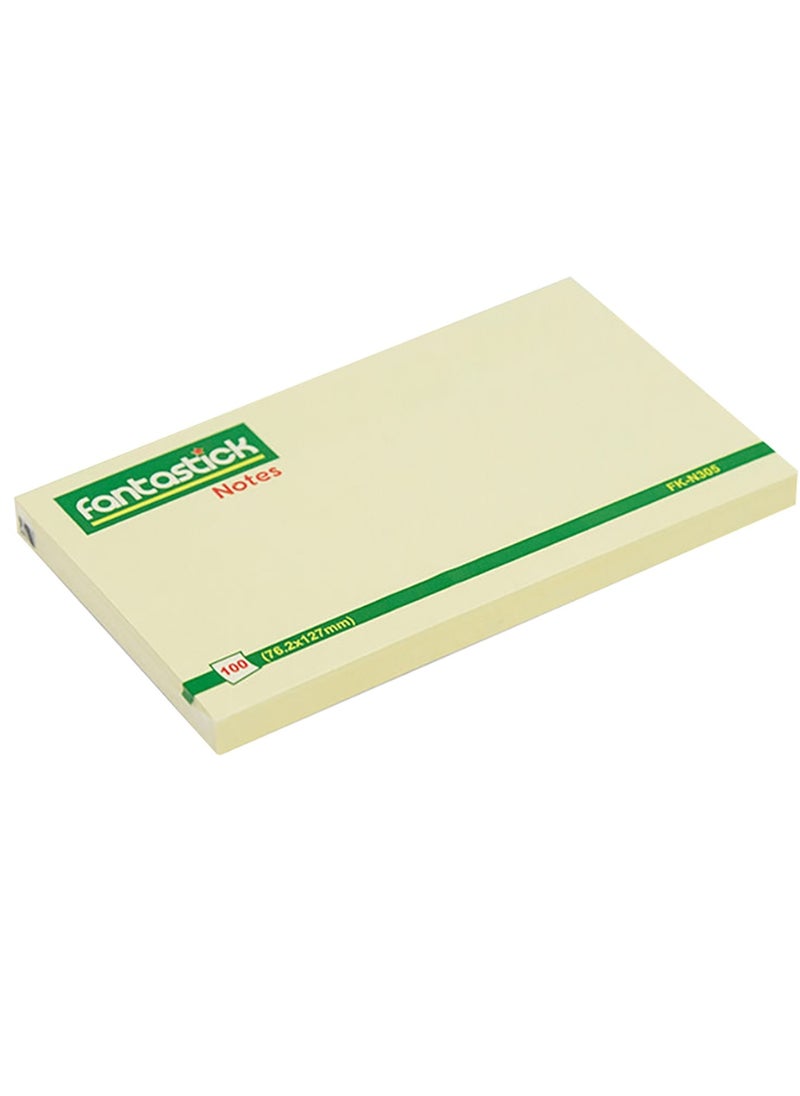 Fantastick 100-Piece Sticky Notes 3x5 Inch Size Neon Yellow  - Image 1