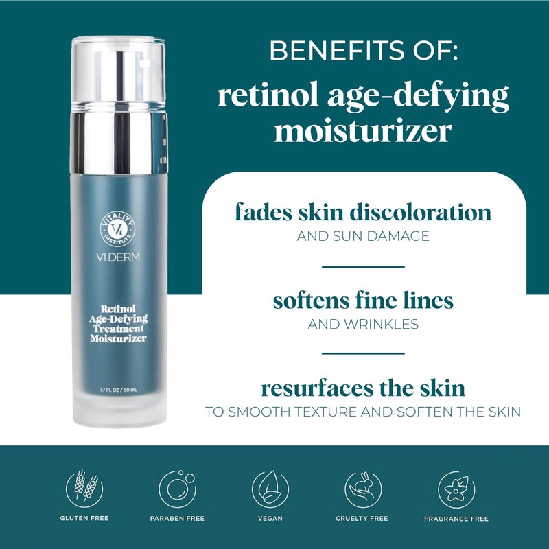 VI DERM Retinol Age-Defying Moisturizer â€“ Hydrating Face Cream for Women & Men â€“ Daily Anti-Aging Skin Care â€“ Water-Based Facial Lotion with Retinol, Glycolic Acid & Vit C â€“ Fragrance Free 1.7 Fl Oz - Image 3